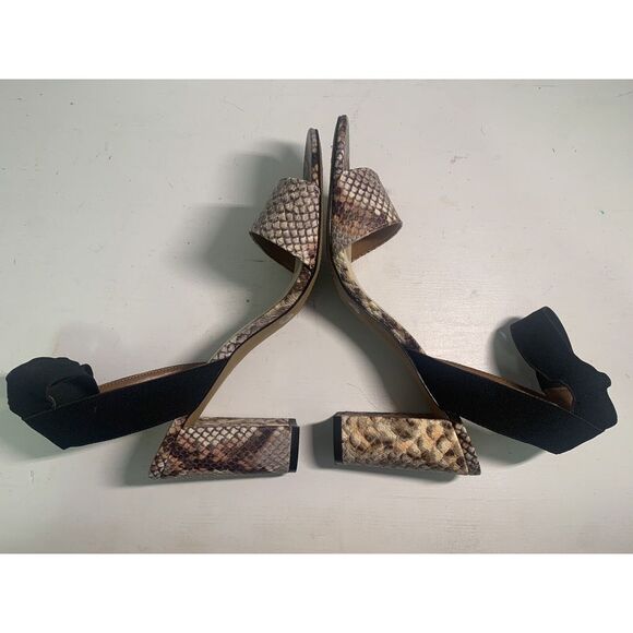 Vince Camuto Womens Citriana Pump Snake Print Black Elastic Ankle Strap Size 9.5 - Picture 6 of 8